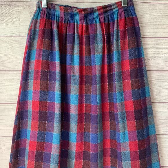 Vintage Item-Eyes Plaid Midi Skirt - Picture 2 of 14
